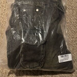 Boohoo Mens Black Slim flared gusset jeans